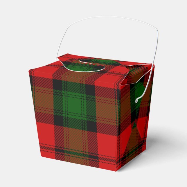 Kerr tartan red green plaid favor box (Front Side)