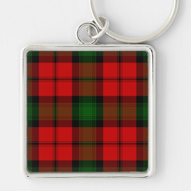 Kerr tartan red green plaid keychain (Front)