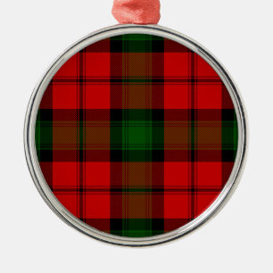 Kerr tartan red green plaid metal ornament