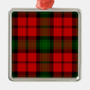 Kerr tartan red green plaid metal ornament