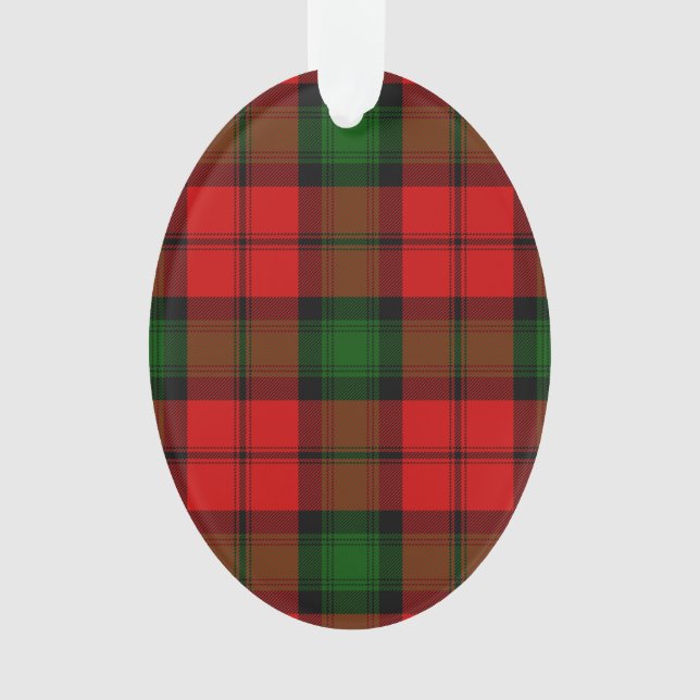 Kerr tartan red green plaid ornament (Front)
