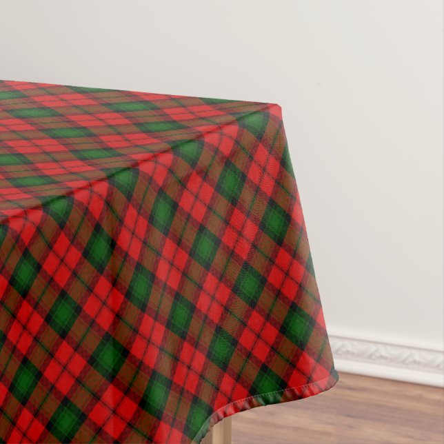 Kerr tartan red green plaid tablecloth (In Situ)