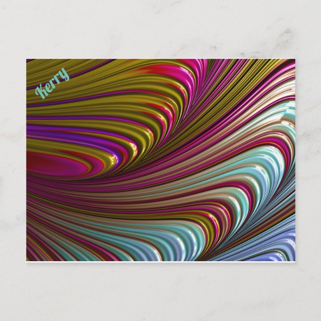 KERRY ~ 3D Fractal Design Pattern ~ Candy Treat ~ Postcard (Front)