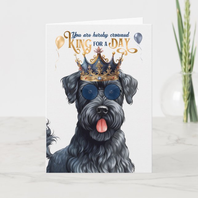 Kerry Blue Terrier Dog King for Day Funny Birthday Card (Front)