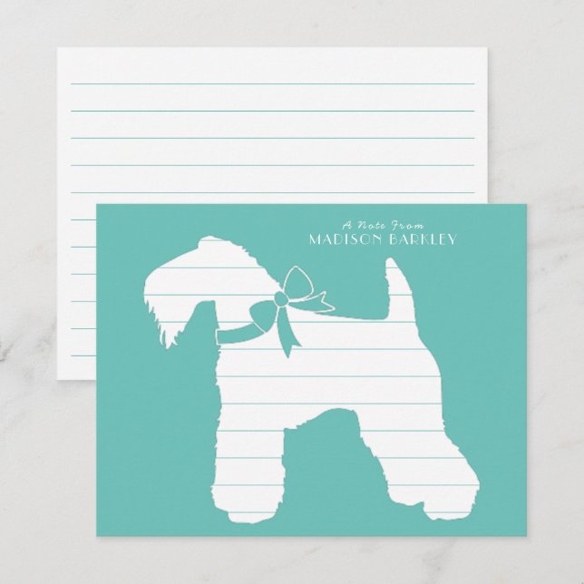 Kerry Blue Terrier Dog Puppy Thank You Card (Front/Back)