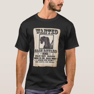 Kerry Blue Terrier Dog wanted poster  for Men Wome T-Shirt