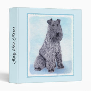 Kerry Blue Terrier Painting Cute Original Dog Art Binder