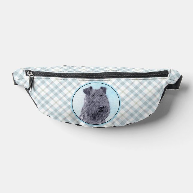 Kerry Blue Terrier Painting Cute Original Dog Art Fanny Pack (Lay Down)