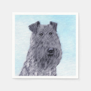 Kerry Blue Terrier Painting Cute Original Dog Art Napkin