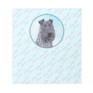 Kerry Blue Terrier Painting Cute Original Dog Art Notepad