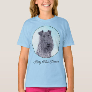 Kerry Blue Terrier Painting Cute Original Dog Art T-Shirt