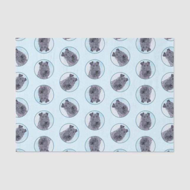 Kerry Blue Terrier Painting Cute Original Dog Art Tissue Paper (Front)