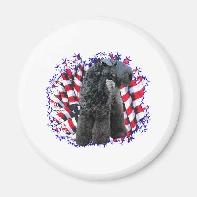 Kerry Blue Terrier Patriot Magnet (Front)