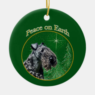 Kerry Blue Terrier Peace Ceramic Ornament