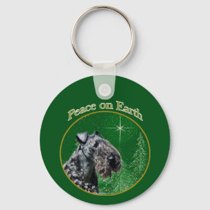 Kerry Blue Terrier Peace Keychain