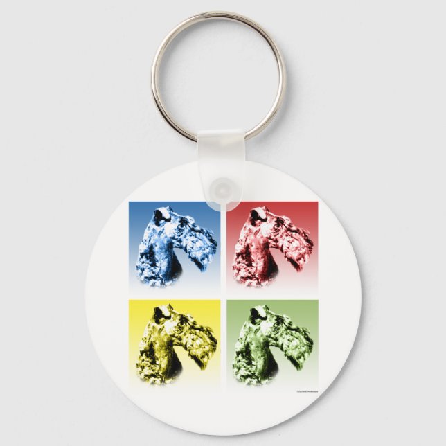 Kerry Blue Terrier Popart Keychain (Front)
