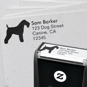 Kerry Blue Terrier Silhouette Return Address Self-inking Stamp