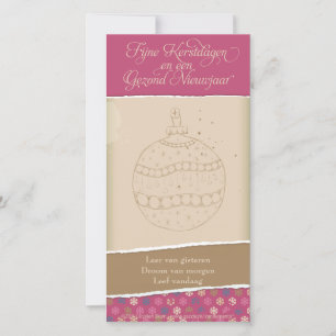 Kerstkaart met kerstbal holiday card