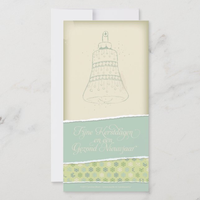 Kerstkaart met kerstklok 1 holiday card (Front)