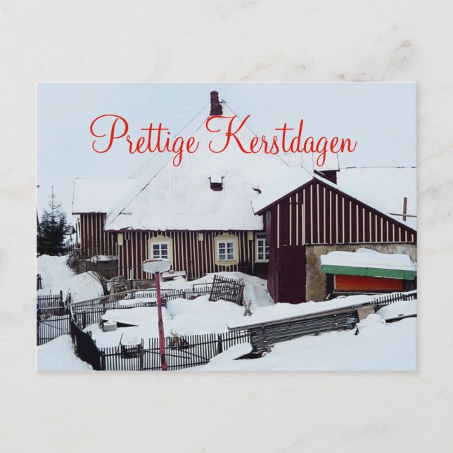 Kerstkaart Prettige Kerstdagen Postcard (Front)