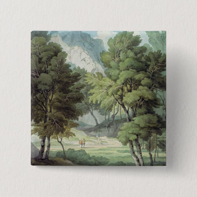 Kerswell, Devon 2 Inch Square Button (Front)