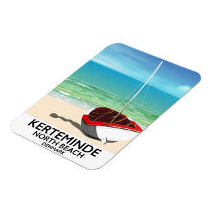 Kerteminde North Beach Denmark Travel poster Magnet