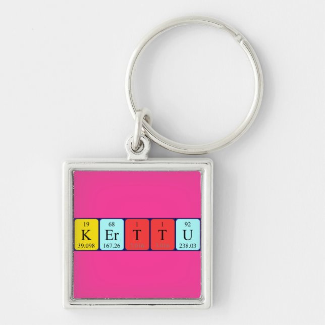 Kerttu periodic table name keyring (Front)