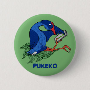 KERURU Wood pigeon NZ BIRD 2 Inch Round Button