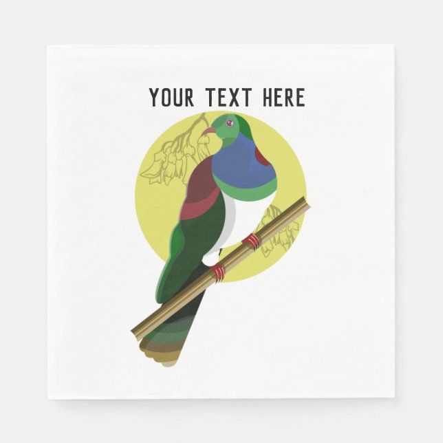 KERURU Wood pigeon NZ BIRD Napkin (Front)