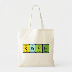 Kervin periodic table name tote bag