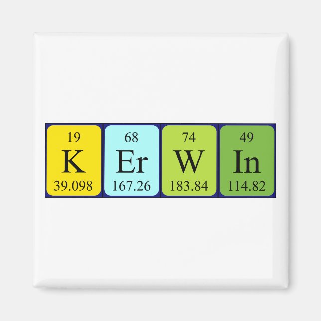 Kerwin periodic table name magnet (Front)