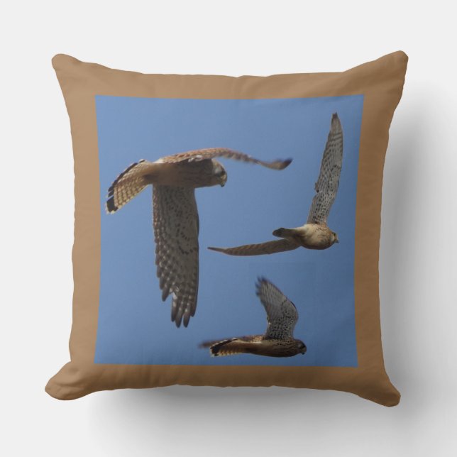 Kestrel Birds Photography Cust. Coussin décoratif (Recto)