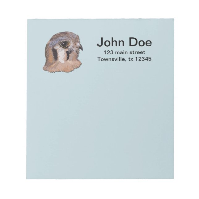 Kestrel Faux Embroidery Notepad (Front)