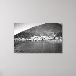 Ketchikan, Alaska from Arriving Ship Photograph Canvas Print