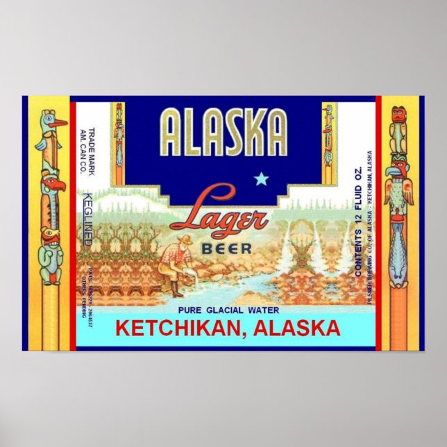 KETCHIKAN ALASKA LAGER BEER CAN DESIGN POSTER (Devant)