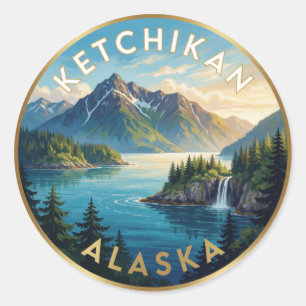 Ketchikan Alaska Rainforest Coast Travel  Classic Round Sticker