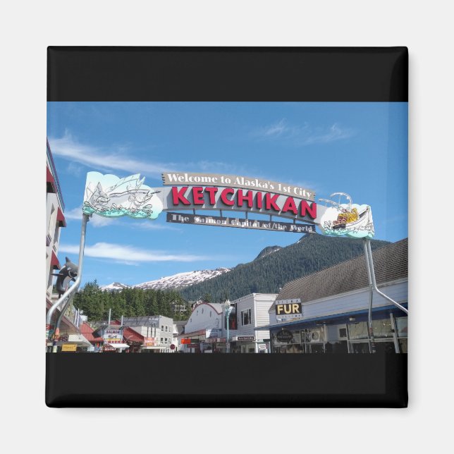 Ketchikan Alaska souvenir photo magnet (Front)
