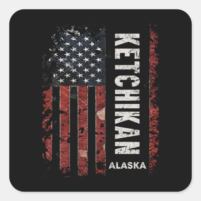 Ketchikan Alaska Square Sticker (Front)