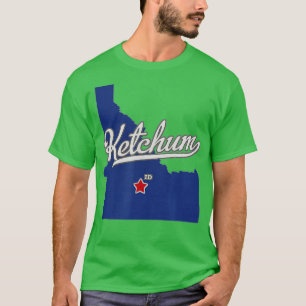 Ketchum Idaho ID Map T-Shirt