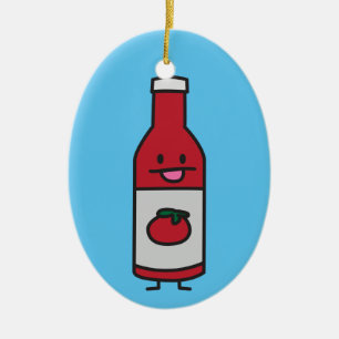 Ketchup Bottle Tomato Sauce Table condiment fancy Ceramic Ornament