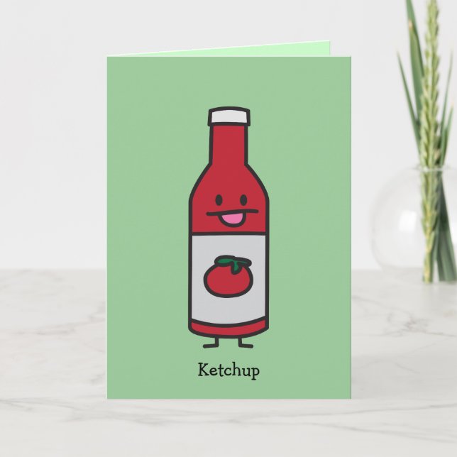 Ketchup Bottle Tomato Sauce Table condiment fancy Thank You Card (Front)