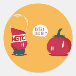 Ketchup Classic Round Sticker