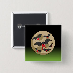 Ketchup Eater Vampire Bats 2 Inch Square Button