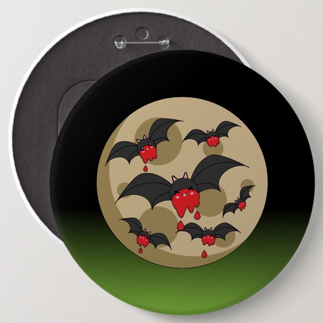 Ketchup Eater Vampire Bats 6 Inch Round Button (Front & Back)