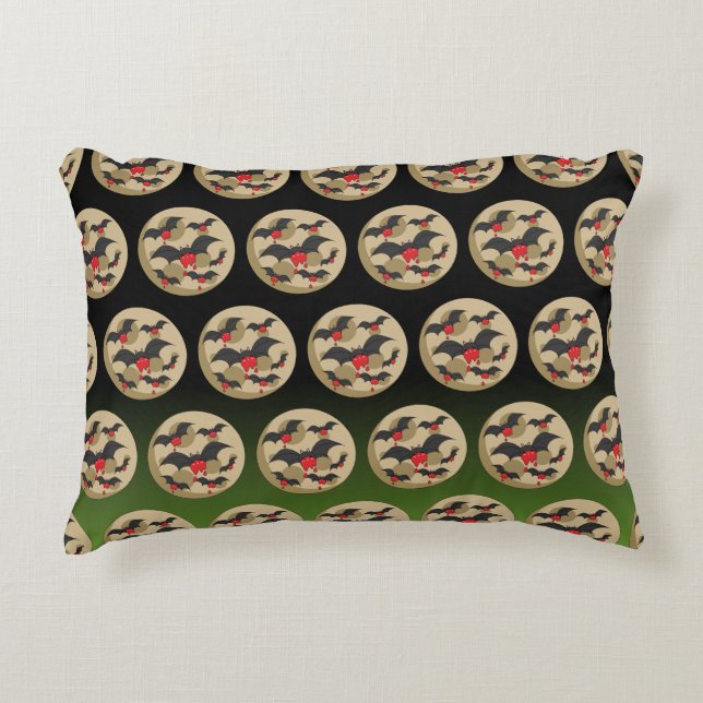 Ketchup Eater Vampire Bats Accent Pillow (Front)