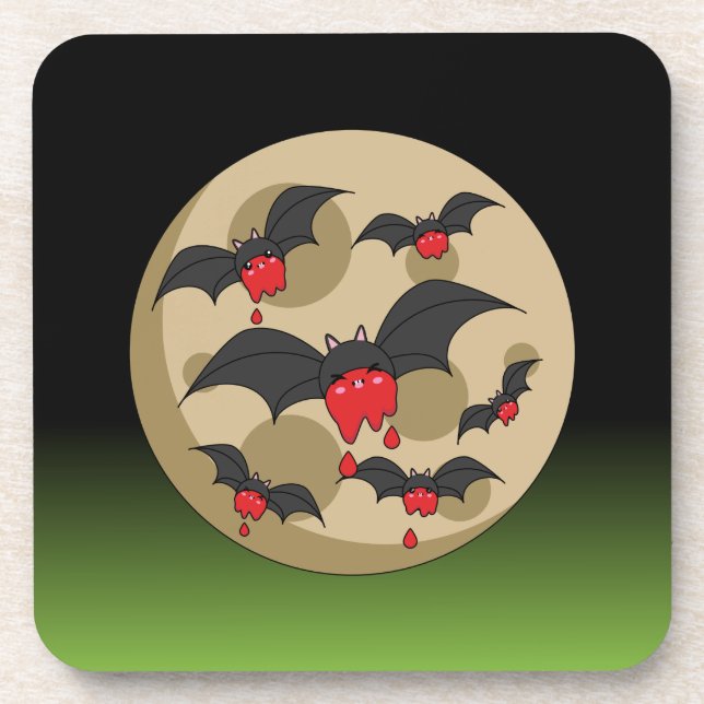 Ketchup Eater Vampire Bats Coaster (Front)