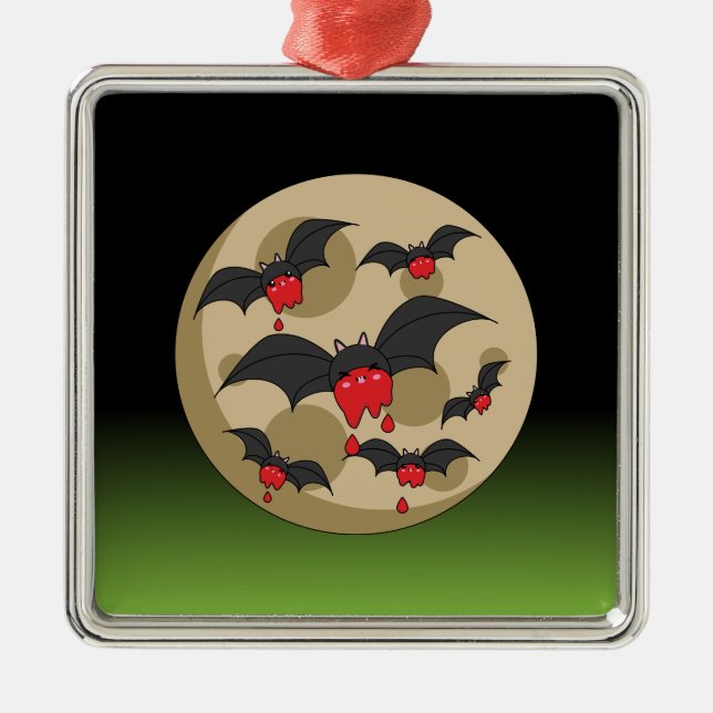 Ketchup Eater Vampire Bats Metal Ornament (Front)