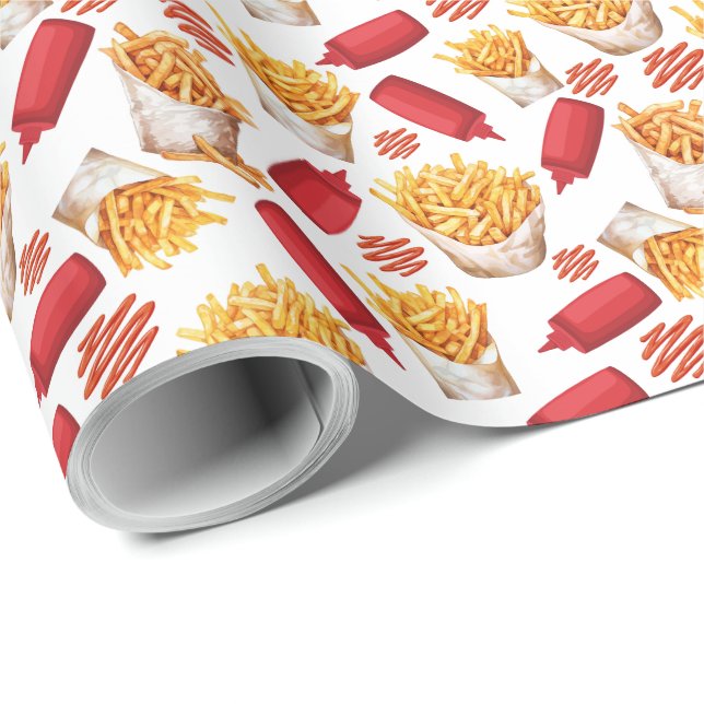 Ketchup & Fries Wrapping Paper (Roll Corner)