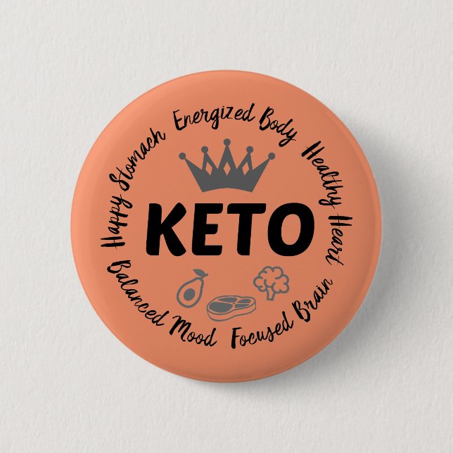 Keto benefits emblem 2 inch round button (Front)