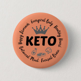 Keto benefits emblem 2 inch round button
